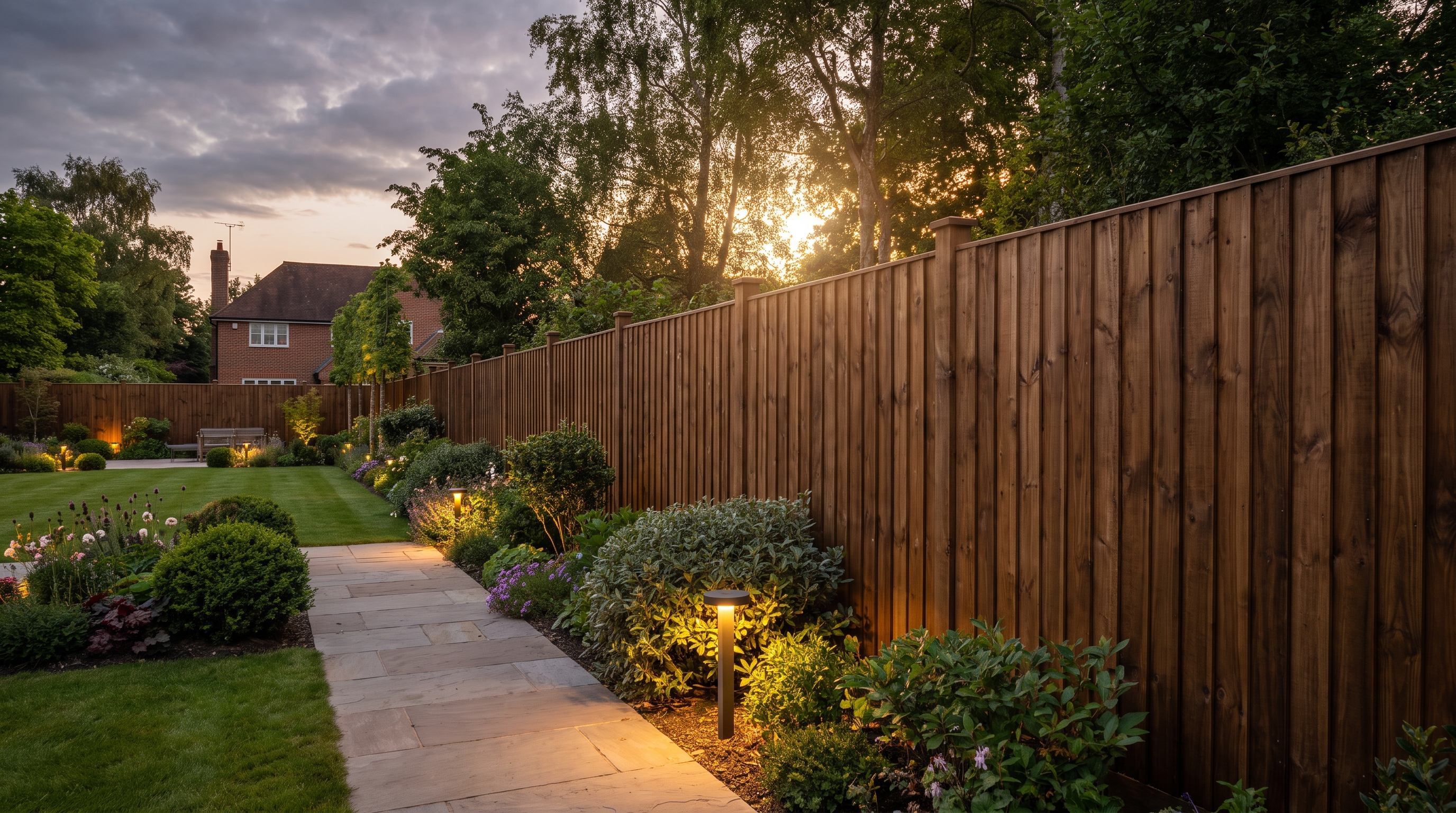 Light on the Bishop's Stortford, Hertfordshire fence