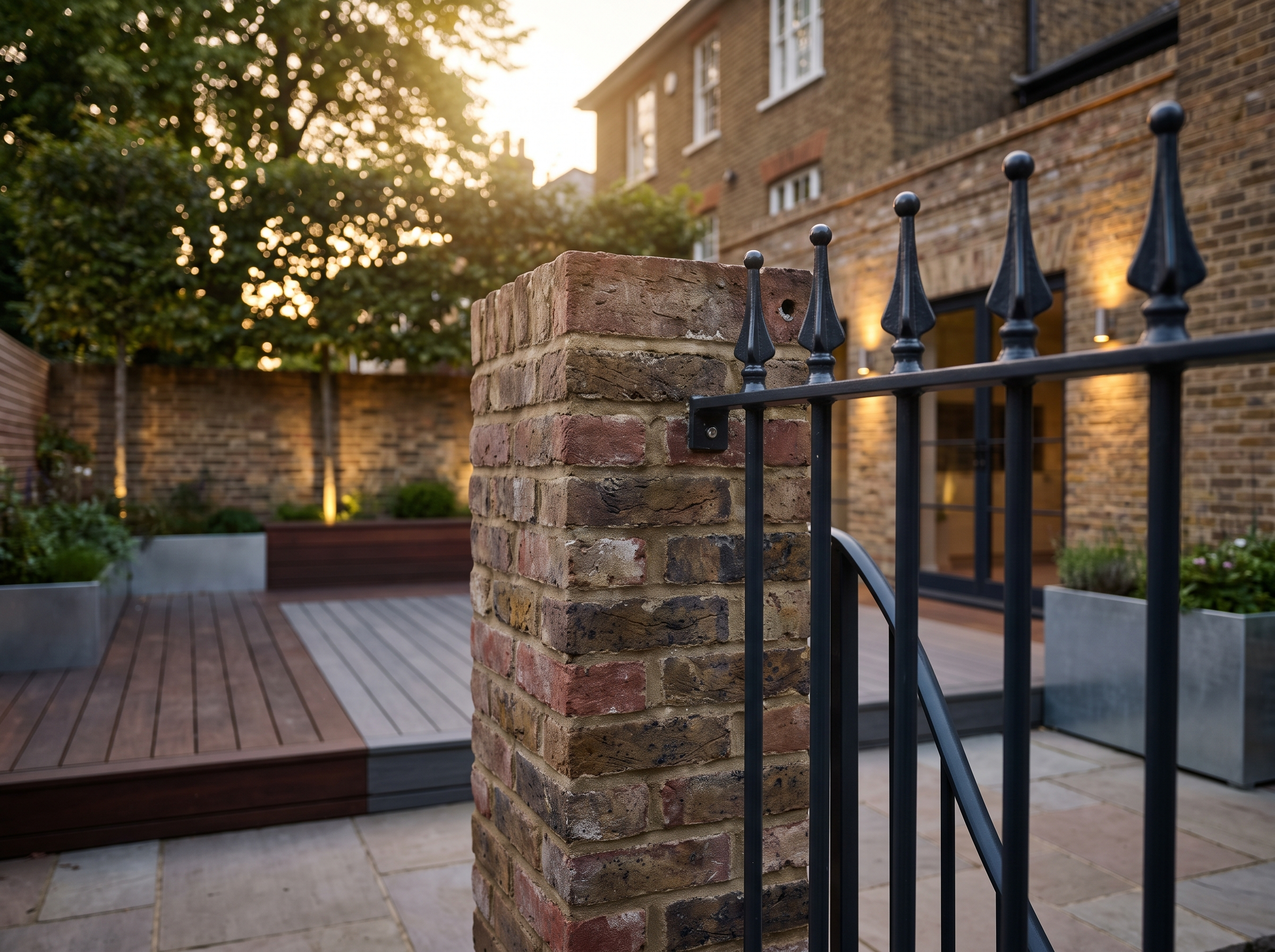 Metal railing detail suited to Harpenden period frontages