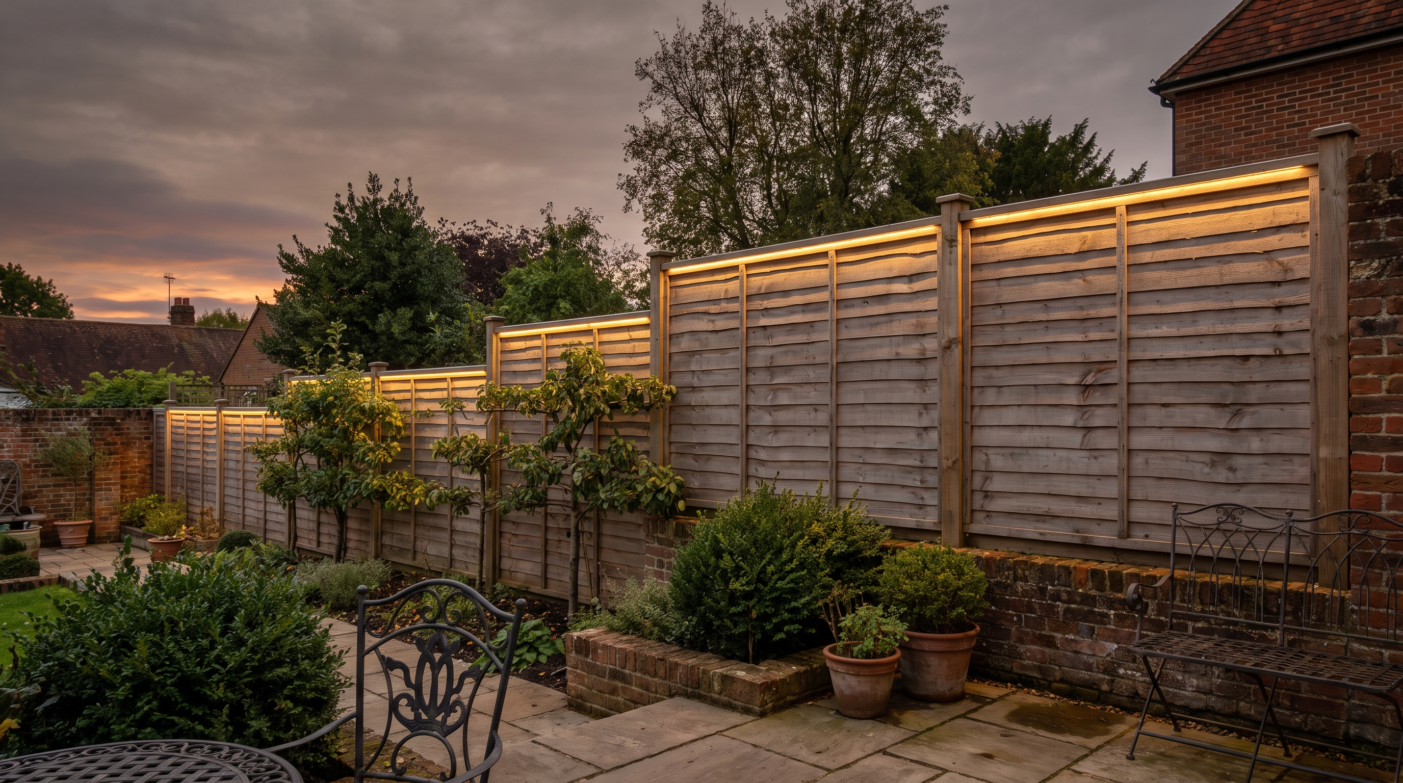 Light on the Hitchin, Hertfordshire fence